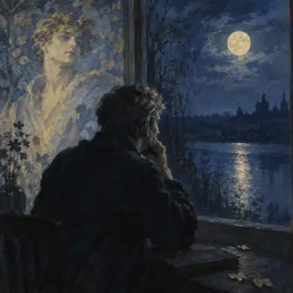 Blue Is the Night, and the Moon Is Glancing - poem by - Sergei Yesenin