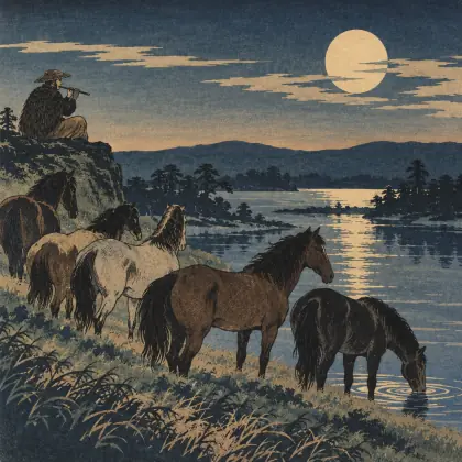 The Herd of Horses - poem by - Sergei Yesenin