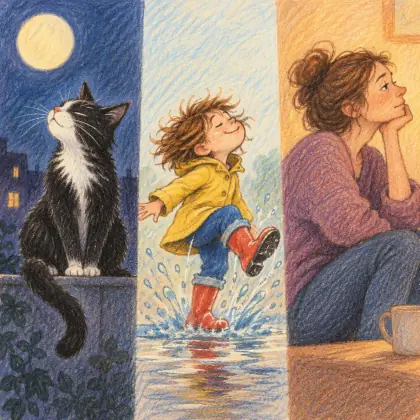 A Cat, a Kid, and a Mom - poem by - Shel Silverstein