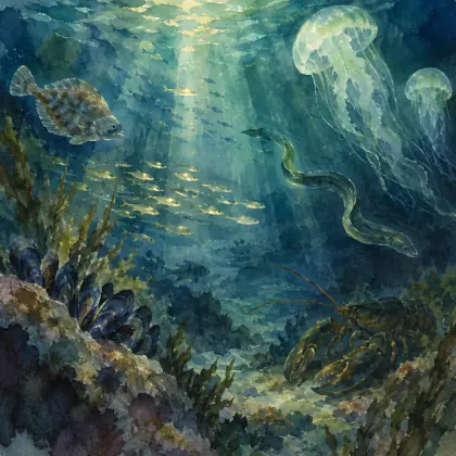 Aquatic Nocturne - poem by - Sylvia Plath