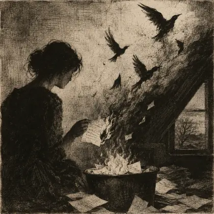 Burning the Letters - poem by - Sylvia Plath