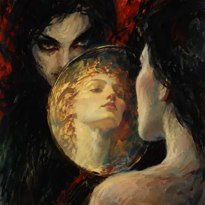 On Looking Into the Eyes of a Demon Lover - poem by - Sylvia Plath
