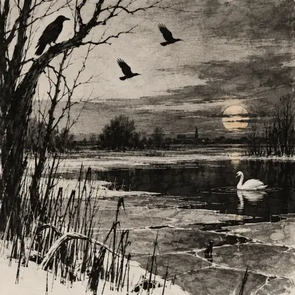 Winter Landscape, with Rooks - poem by - Sylvia Plath