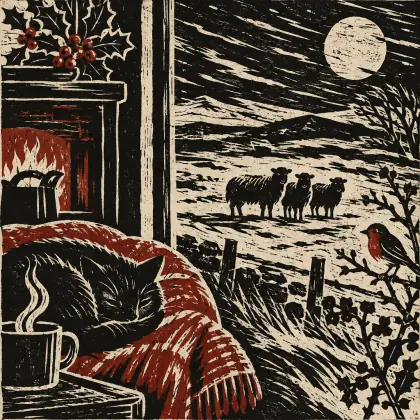 Christmas Card - poem by - Ted Hughes