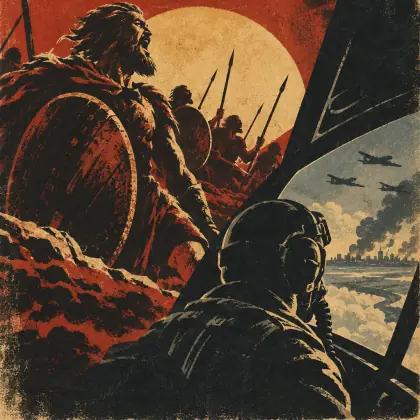 The Ancient Heroes and the Bomber Pilot - poem by - Ted Hughes