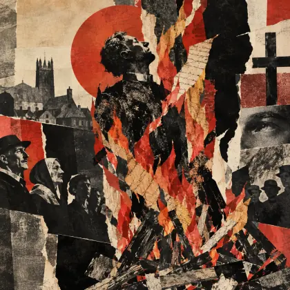 The Martyrdom of Bishop Farrar - poem by - Ted Hughes