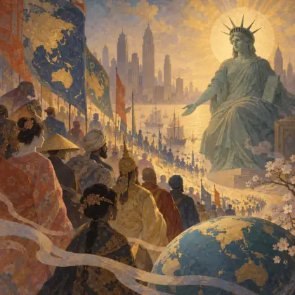 A Broadway Pageant - poem by - Walt Whitman