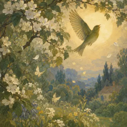The Green Linnet - poem by - William Wordsworth