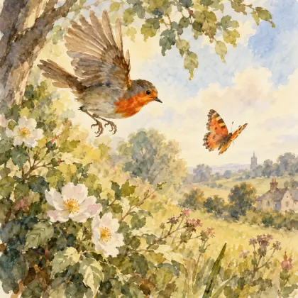 The Redbreast Chasing the Butterfly - poem by - William Wordsworth